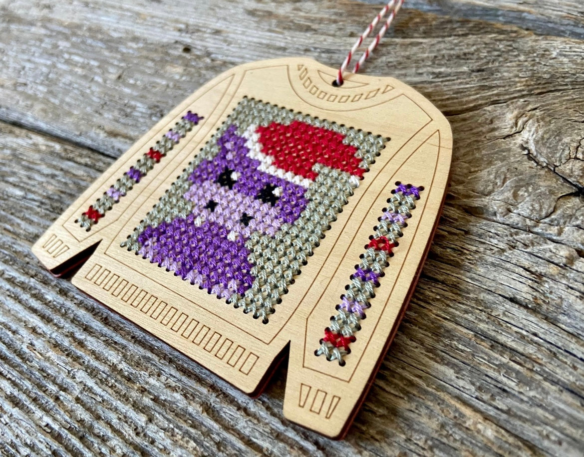 Canadian Stitchery- Holiday Hippo Ugly Sweater