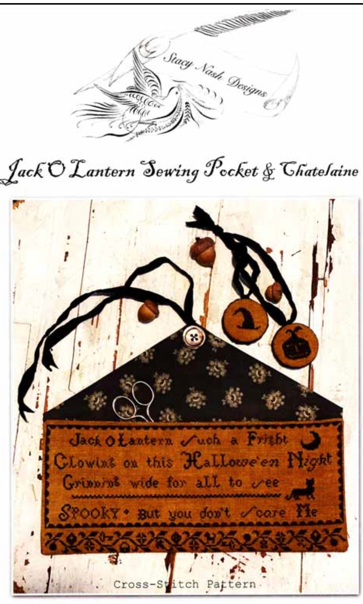 Stacy Nash Jack O Lantern Pattern, linen and thread