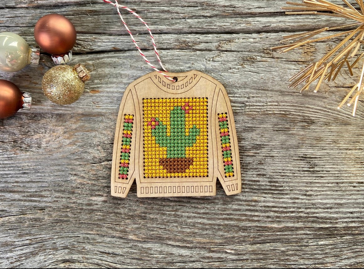 Canadian Stitchery- Christmas Cactus Ugly Sweater