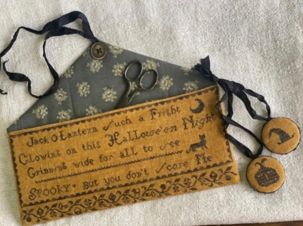 Stacy Nash Jack O Lantern Pattern, linen and thread