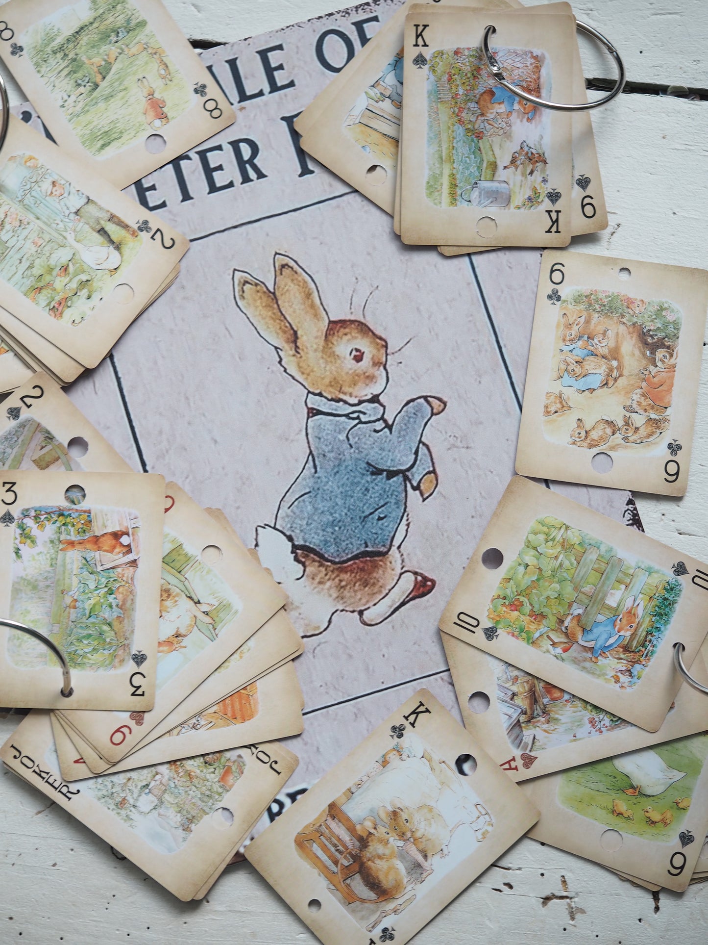 Beatrix Potter Vintage style Poker Cards Floss Drops - set of 10