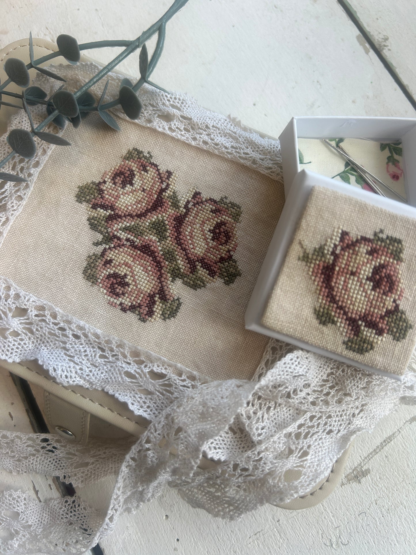 A Trio of Roses by The Stitchery Sisters
