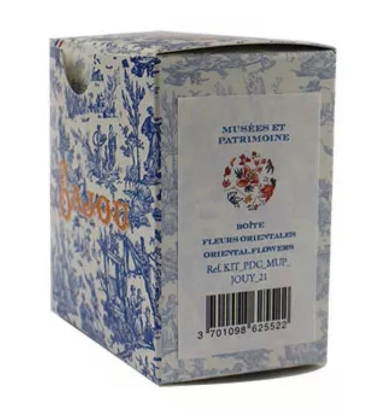 CROSS STITCH KIT - ORIENTAL FLOWERS ROUND BOX