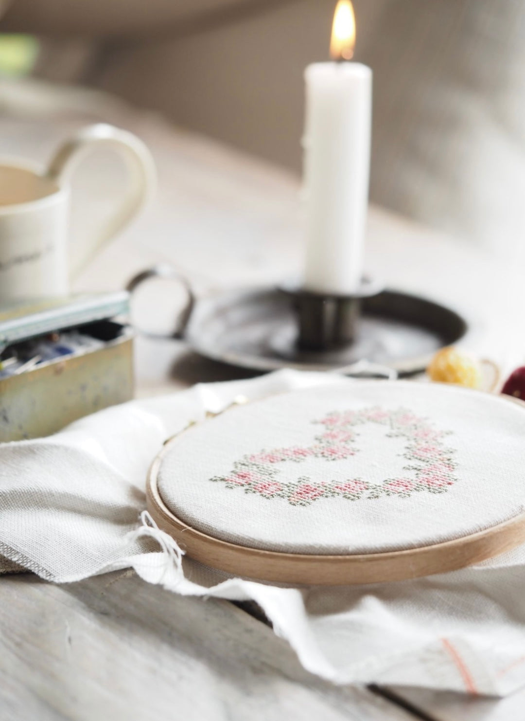Floral Heart Cross Stitch Pattern *PDF*