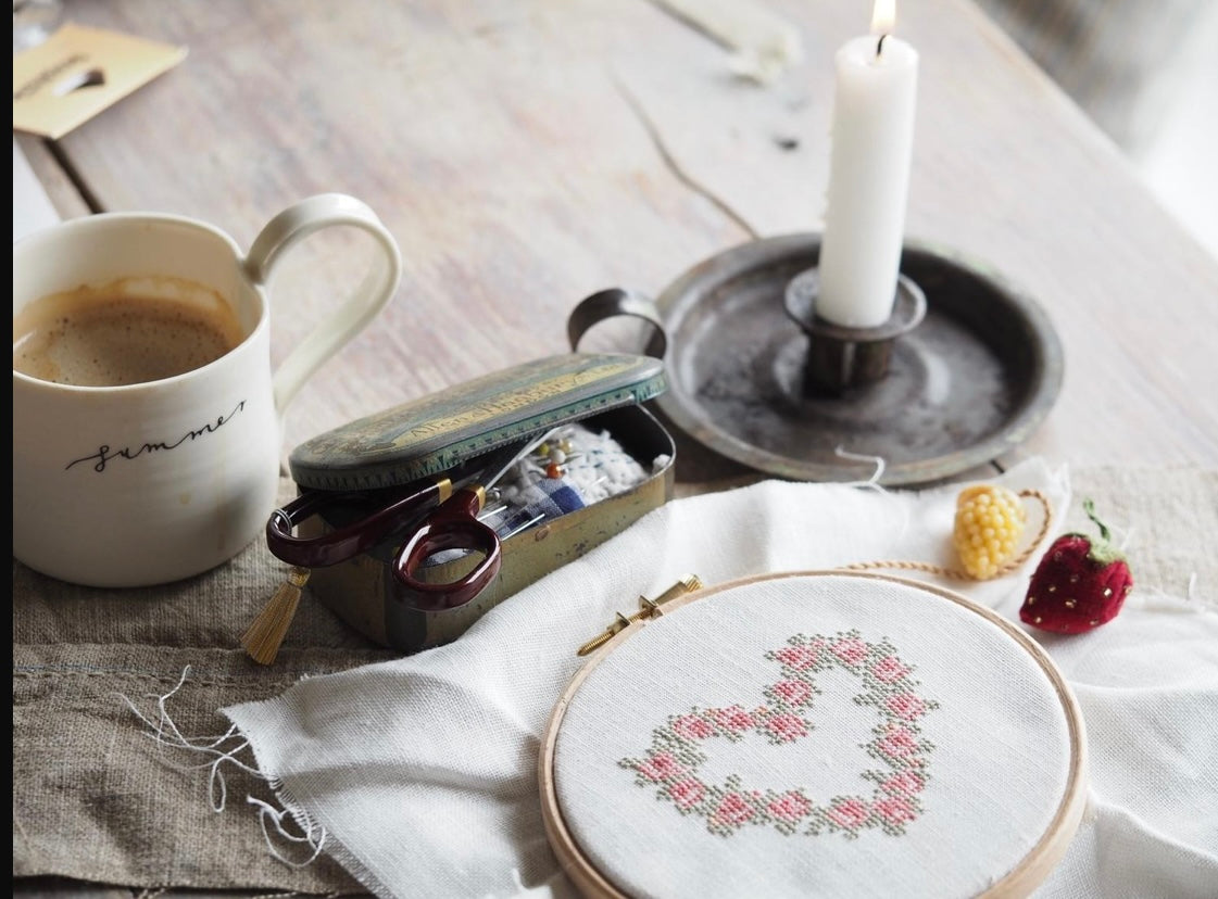 Floral Heart Cross Stitch Pattern *PDF*