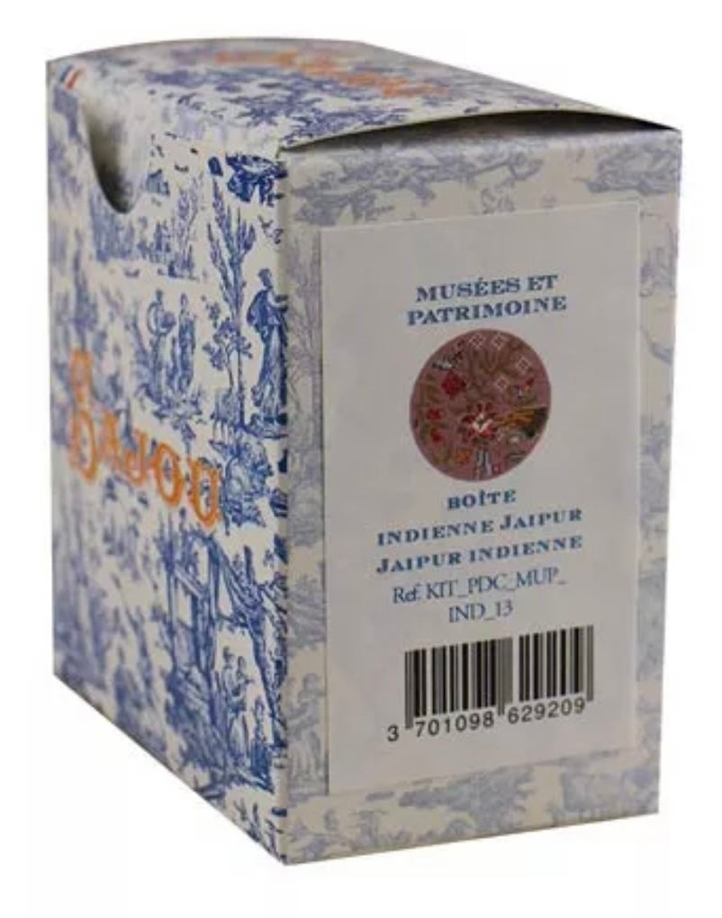 CROSS STITCH KIT - JAIPUR INDIENNE FABRIC ROUND BOX