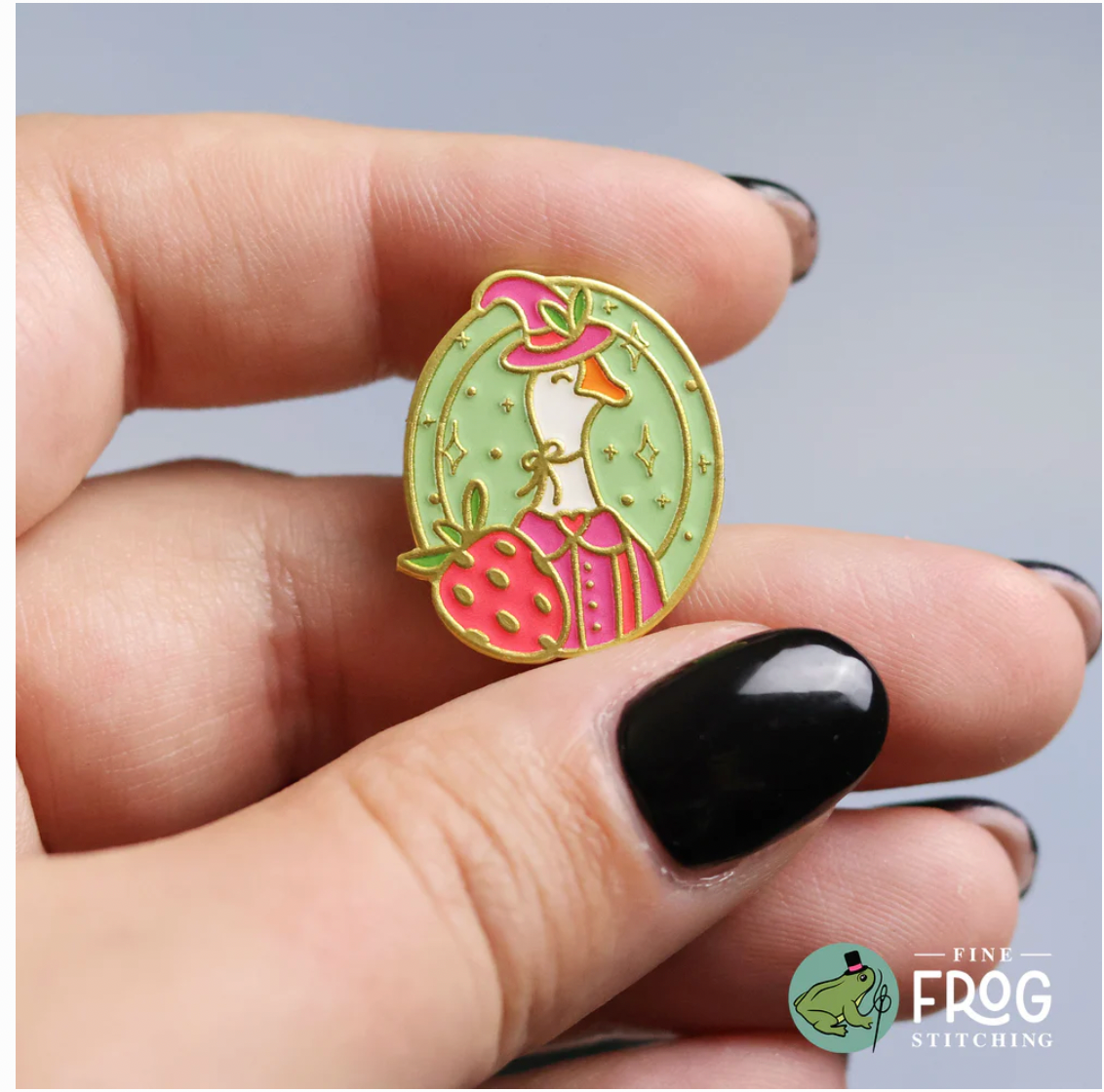 Fine Frog Stitching - Strawberry Goose Witch Needleminder