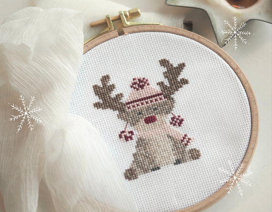 Rocket reindeer cross stitch PDF