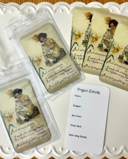 Project Bag Tags with clear plastic holders - set of 12