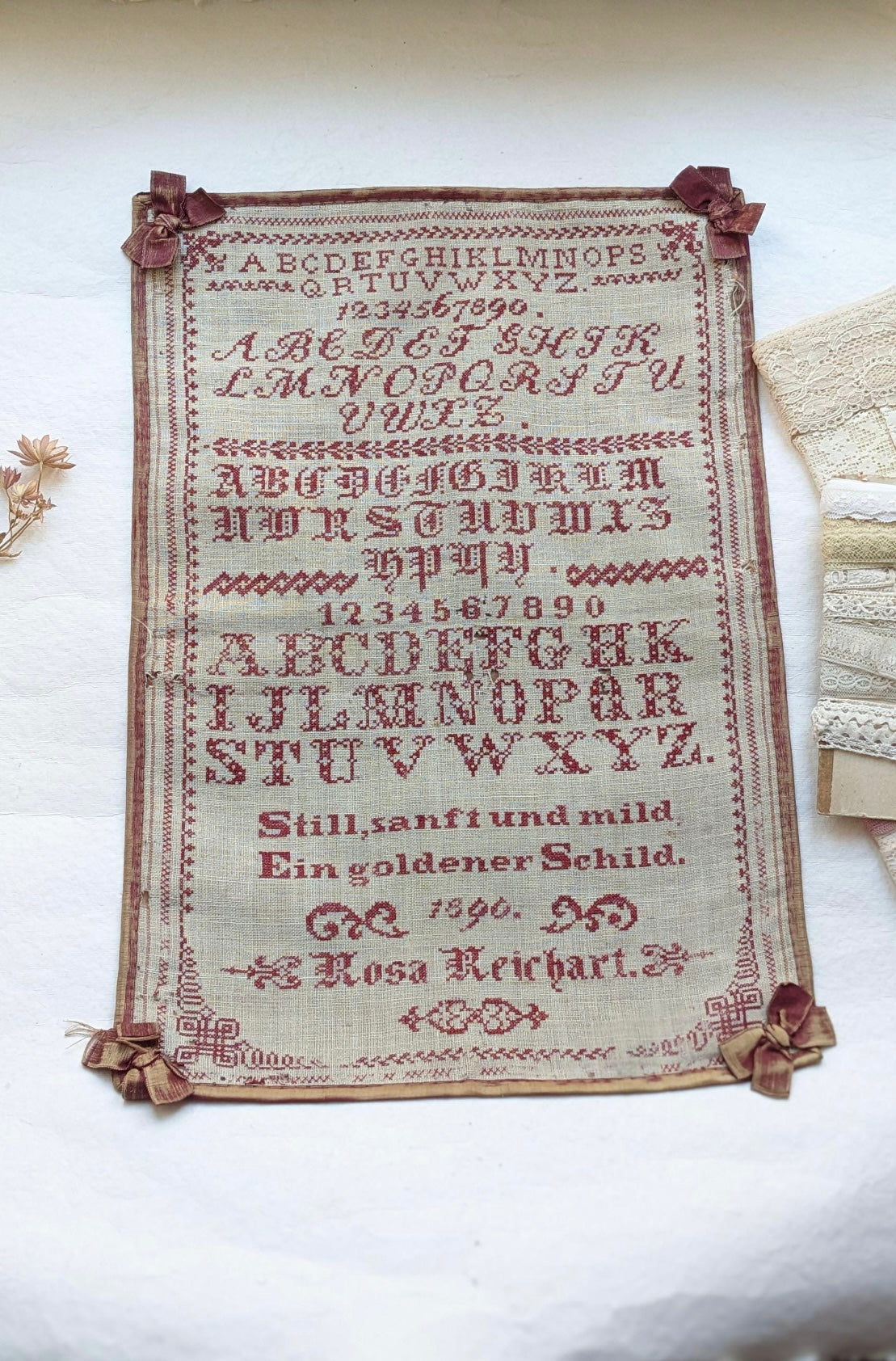 Golden Child - Sampler Reproduction by The Stitchery Sisters