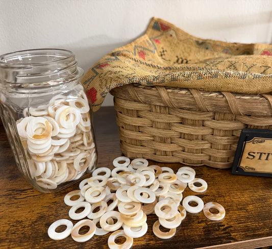 Mother of Pearl Donut Beads from Antique Needleworkers