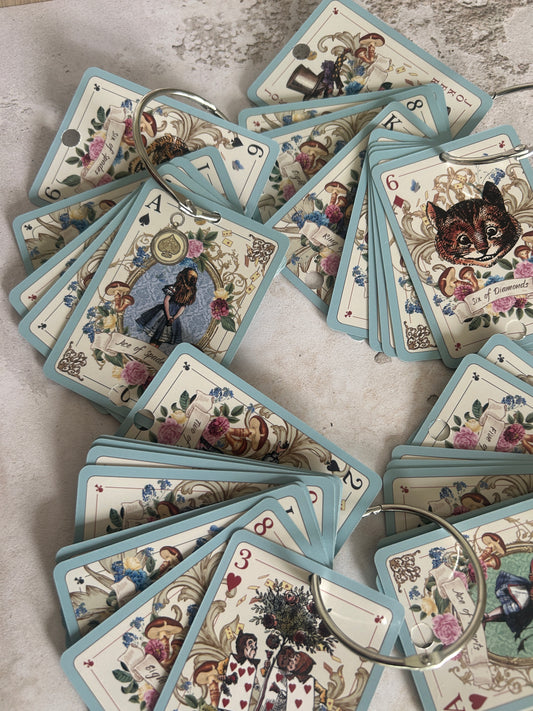 Alice in Wonderland Playing Cards Floss Drops - set of 10