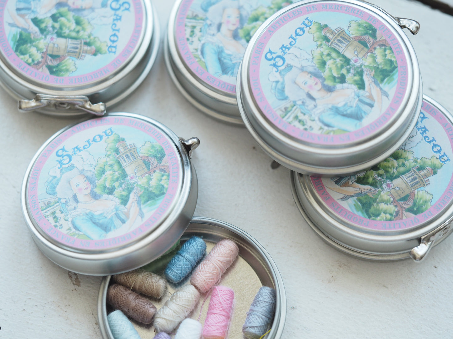 Sajou pastel sewing thread cocoons Marie Antoinette