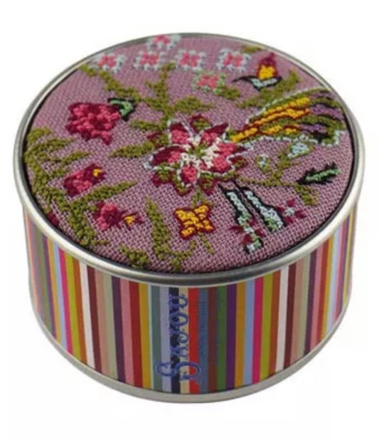 CROSS STITCH KIT - JAIPUR INDIENNE FABRIC ROUND BOX