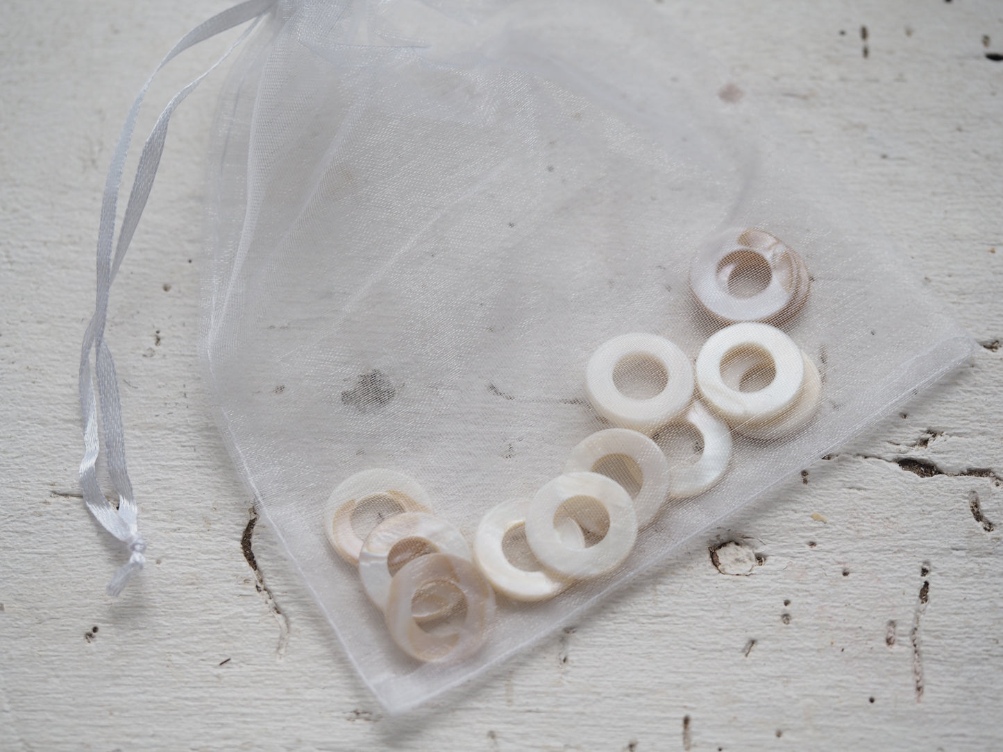 Mother of Pearl Donut Beads from Antique Needleworkers